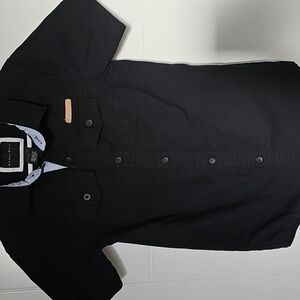 Sean John Black Casual Button Down Short Sleeve Dress Shirt Boys Sz S